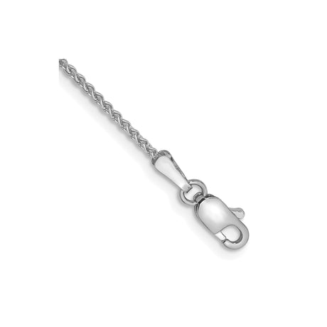 10K White Gold 1.25 mm Polished Chain Anklet, Solid