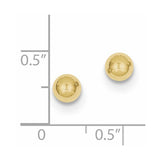 10k Yellow Gold Stud Earrings, Polished Ball Design, Minimalist Everyday Style for Women