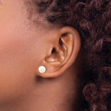 10k Yellow Gold Pearl Stud Earrings with Round White Cultured Pearls, Classic Everyday Style