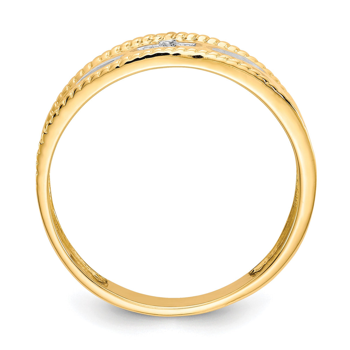 10k Diamond Cut wedding band ring alternate angle