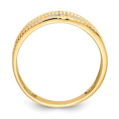 10k Diamond Cut wedding band ring alternate angle