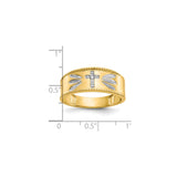 10k Diamond Cut wedding band ring shown for scale