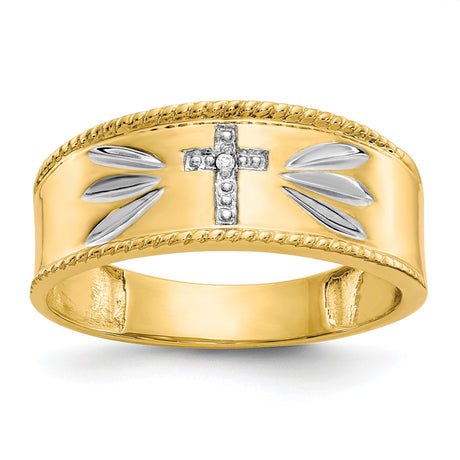 10k Diamond Cut wedding band ring