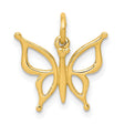 10k Yellow Gold Butterfly Pendant with Openwork Design, Nature-Inspired Symbol of Transformation