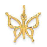 10k Yellow Gold Butterfly Pendant with Openwork Design, Nature-Inspired Symbol of Transformation