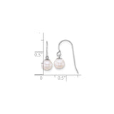 10k White Gold Dangle Earrings with Freshwater Cultured Pearls, Hook Style Drop Design