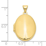 Polished Oval Locket Charm Pendant in Real 10k Yellow Gold