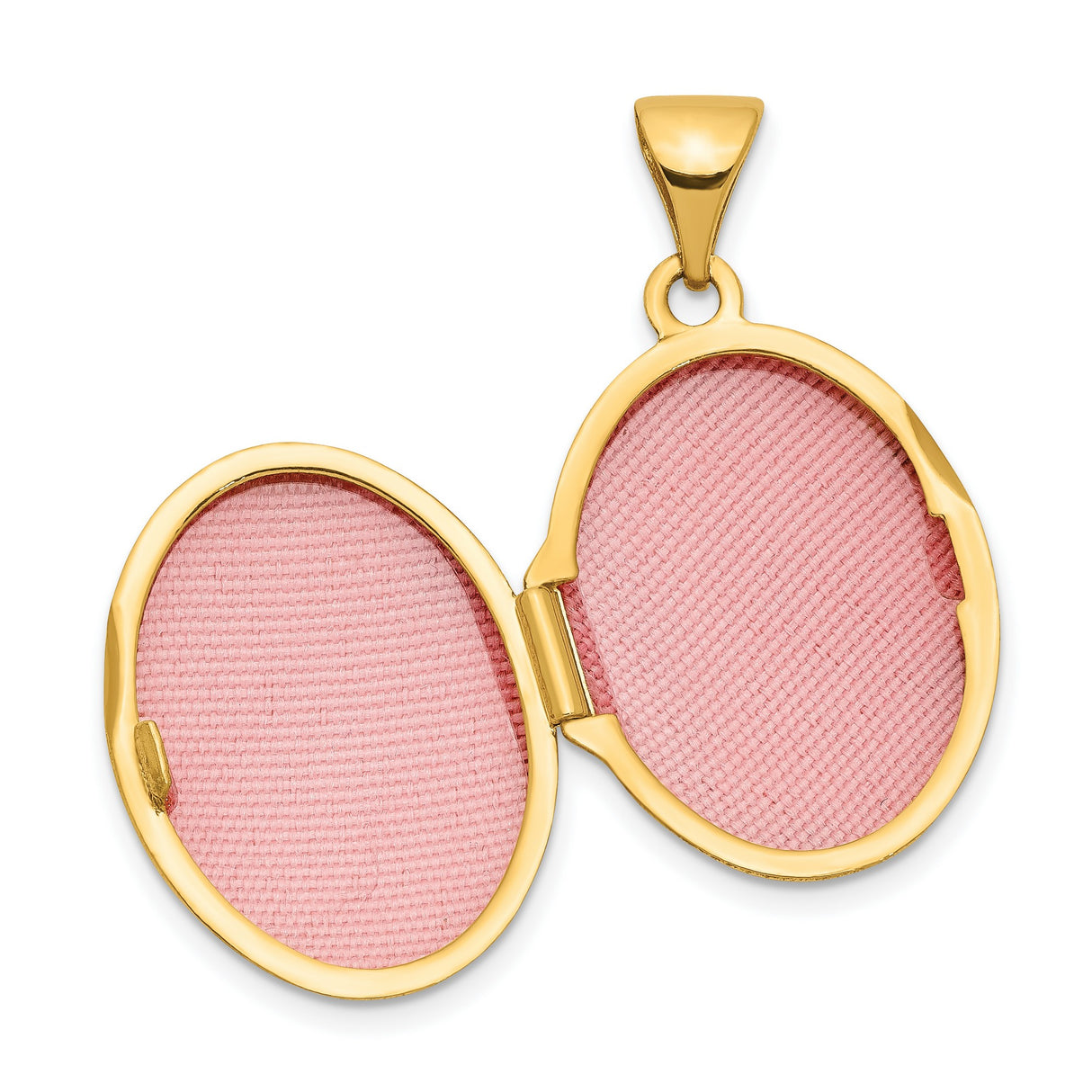 10k Yellow Gold Oval Locket Pendant with Polished Smooth Finish for Women