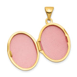 10k Yellow Gold Oval Locket Pendant with Polished Smooth Finish for Women