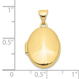 10k Yellow Gold Oval Locket Pendant with Polished Smooth Finish for Women
