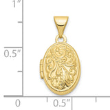 10k Yellow Gold Locket Pendant with Floral Design for Women