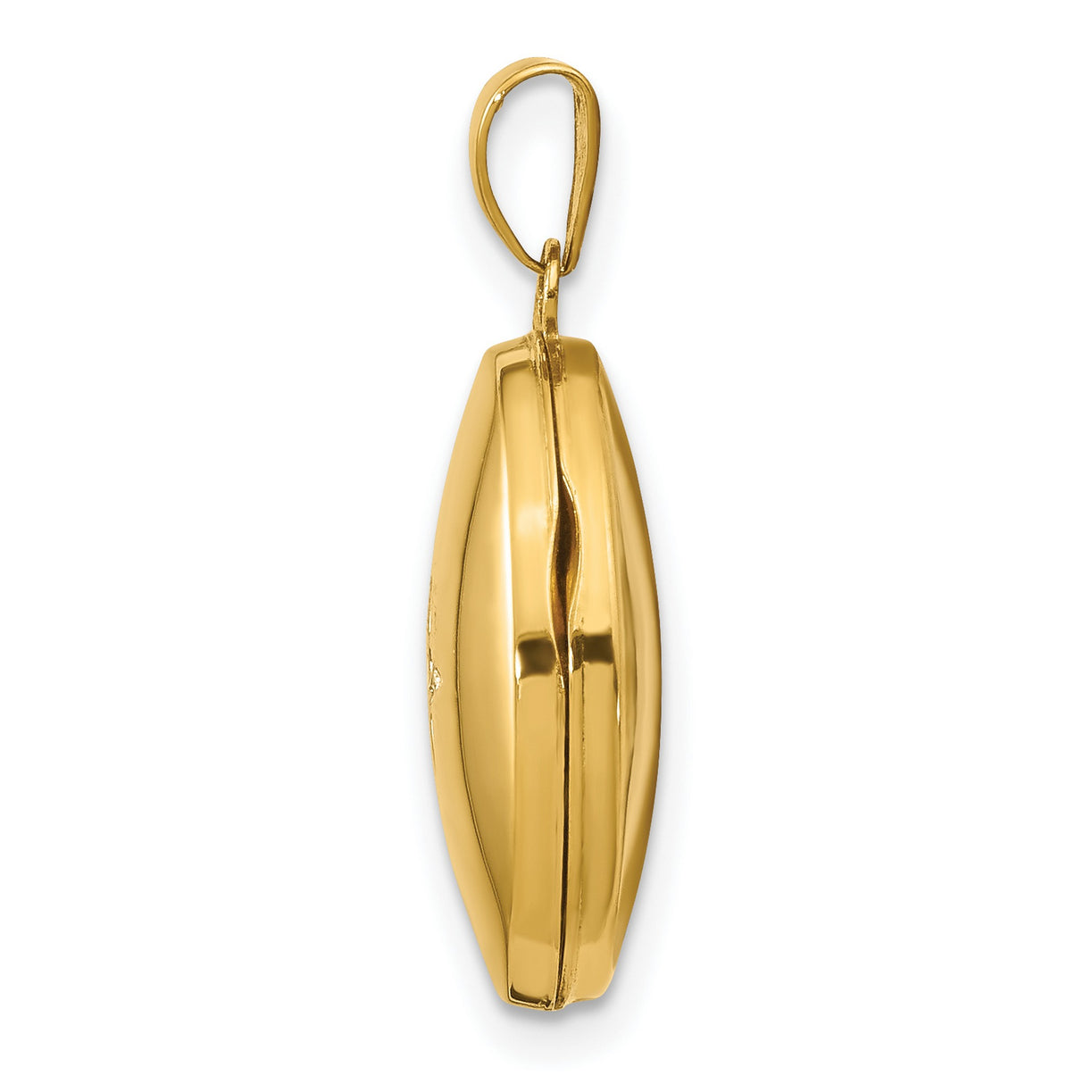 Diamond Oval Locket Charm Pendant in Real 10k Yellow Gold