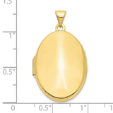 10k Yellow Gold Oval Locket Pendant, Polished Minimalist Design, Holds Photos or Keepsakes
