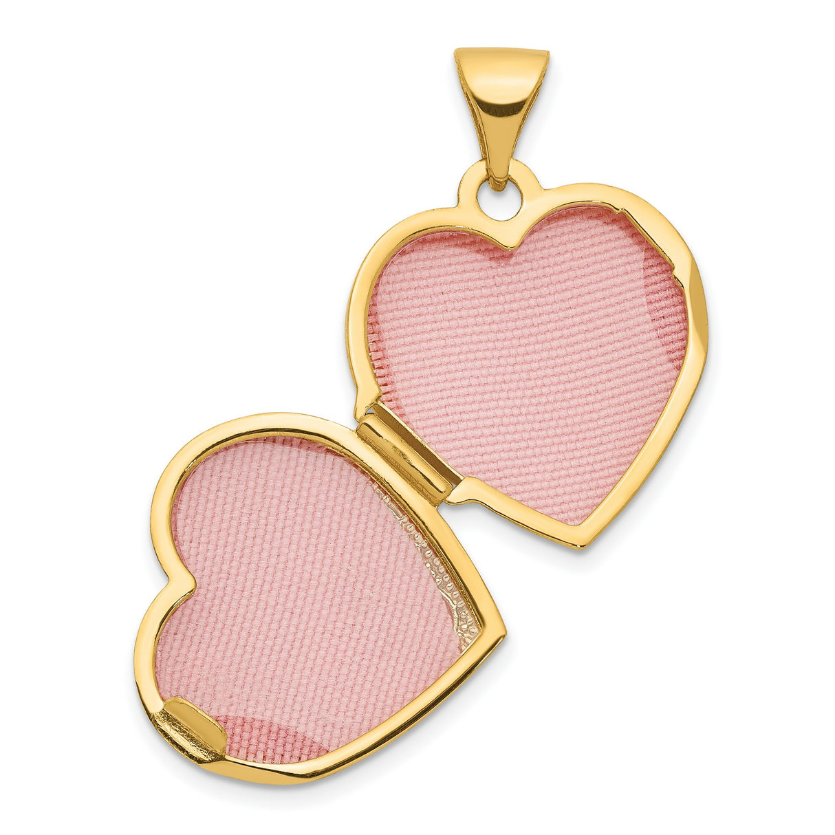 10k Yellow Gold Heart Locket Pendant with Raised Double Hearts and Scrollwork Design