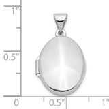 10k White Gold Oval Locket Pendant, Smooth Polished Finish, Classic Minimalist Keepsake for Women