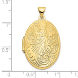 10k Yellow Gold Locket Pendant with Floral Scroll Design, Vintage Inspired Keepsake for Women