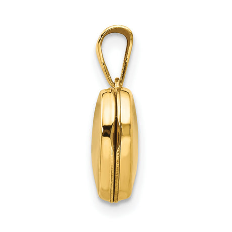 10k Yellow Gold Heart Locket Pendant, Polished Open Design Keepsake Jewelry for Women