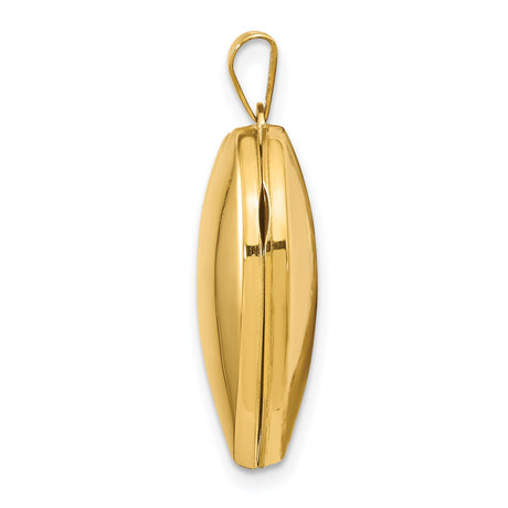 10k Yellow Gold Heart Locket Pendant with Hinged Design and Polished Finish for Women