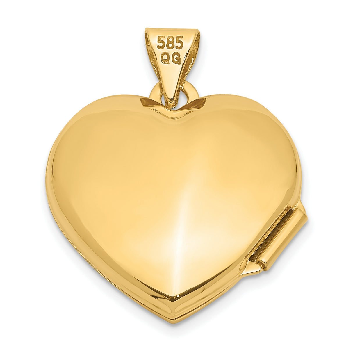 Plain Heart Locket Charm Pendant in Real 10k Yellow Gold