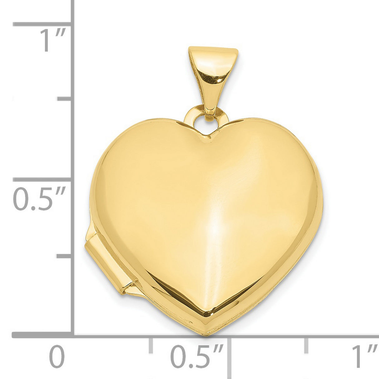 Plain Heart Locket Charm Pendant in Real 10k Yellow Gold