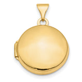 10k Yellow Gold Round Locket Pendant, Hinged Polished Photo Holder Keepsake for Women