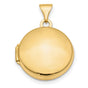 10k Yellow Gold Round Locket Pendant, Hinged Polished Photo Holder Keepsake for Women