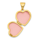 10k Yellow Gold Heart Locket Pendant with Polished Finish, Classic Keepsake Jewelry for Women