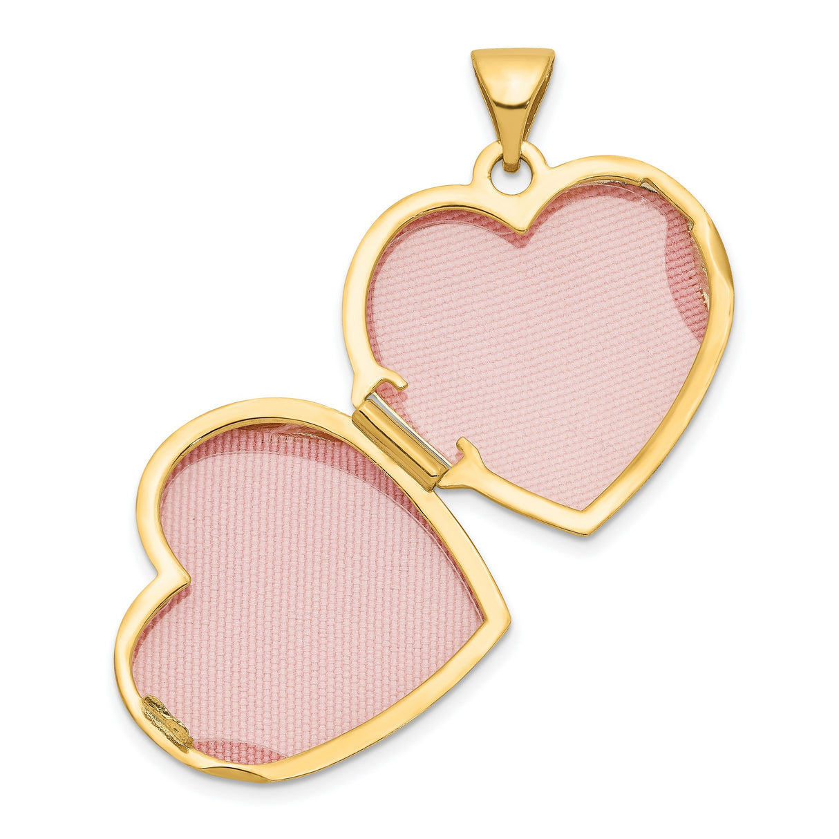 Double Heart Locket Charm Pendant in Real 10k Yellow Gold
