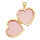 Double Heart Locket Charm Pendant in Real 10k Yellow Gold