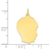 10k Yellow Gold Boy Silhouette Pendant, Polished Profile Charm, Memorial Jewelry for Mothers