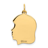 10k Yellow Gold Silhouette Pendant, Smooth Finish, Engraving Ready Minimalist Profile Charm