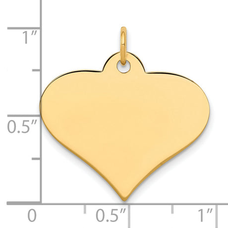 10k Yellow Gold Heart Pendant with Polished Finish, Engravable Love Charm for Women