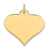 10k Yellow Gold Heart Pendant with Polished Finish, Engravable Love Charm for Women