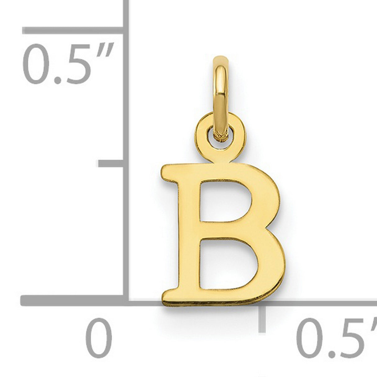 10k Yellow Gold Letter B Pendant Charm, Bold Serif Initial Alphabet Jewelry for Women or Unisex Wear