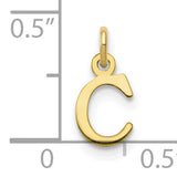 10k Yellow Gold Pendant Charm, Letter C Initial Cutout, Minimalist Monogram Jewelry for Women or Unisex