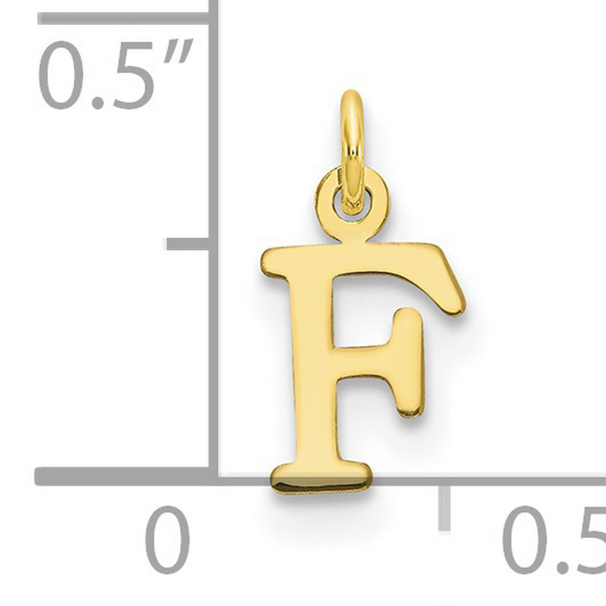 Cutout Letter F Initial Charm Pendant in Real 10k Yellow Gold