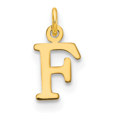 Cutout Letter F Initial Charm Pendant in Real 10k Yellow Gold