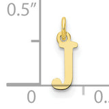 Cutout Letter J Initial Charm Pendant in Real 10k Yellow Gold