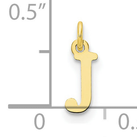 Cutout Letter J Initial Charm Pendant in Real 10k Yellow Gold