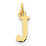 Cutout Letter J Initial Charm Pendant in Real 10k Yellow Gold