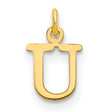 Cutout Letter U Initial Charm Pendant in Real 10k Yellow Gold