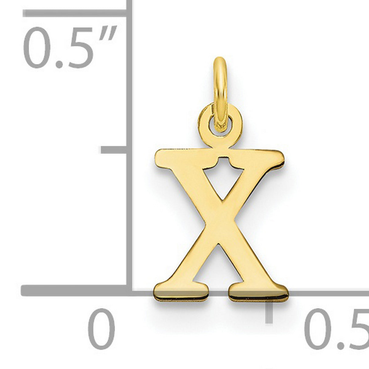 Cutout Letter X Initial Charm Pendant in Real 10k Yellow Gold
