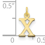 Cutout Letter X Initial Charm Pendant in Real 10k Yellow Gold