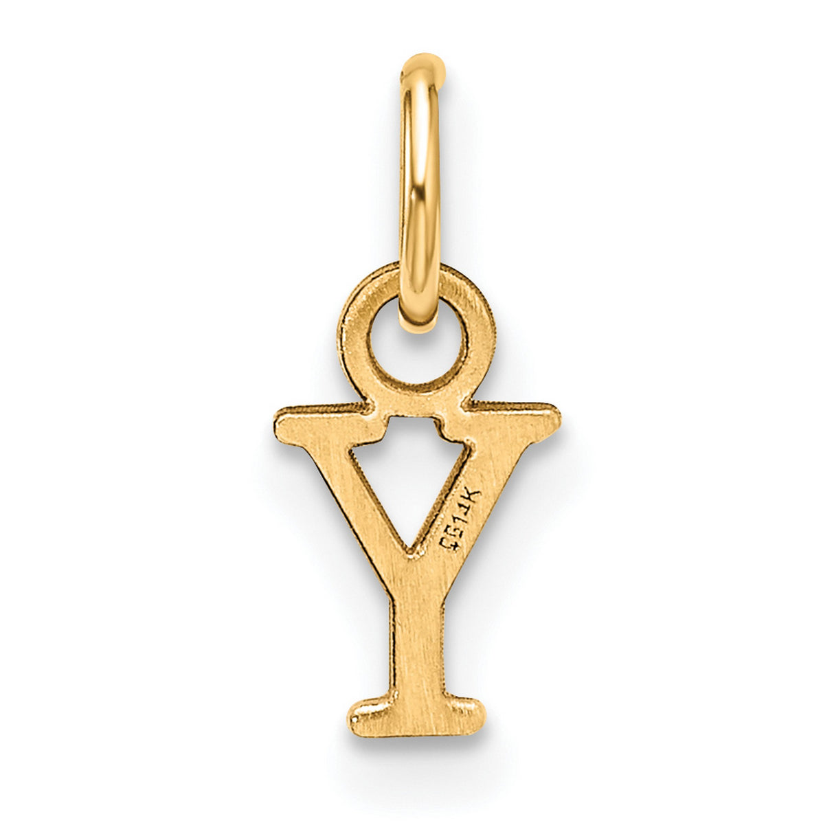 Cutout Letter Y Initial Charm Pendant in Real 10k Yellow Gold