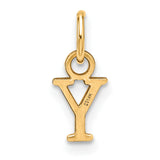 Cutout Letter Y Initial Charm Pendant in Real 10k Yellow Gold