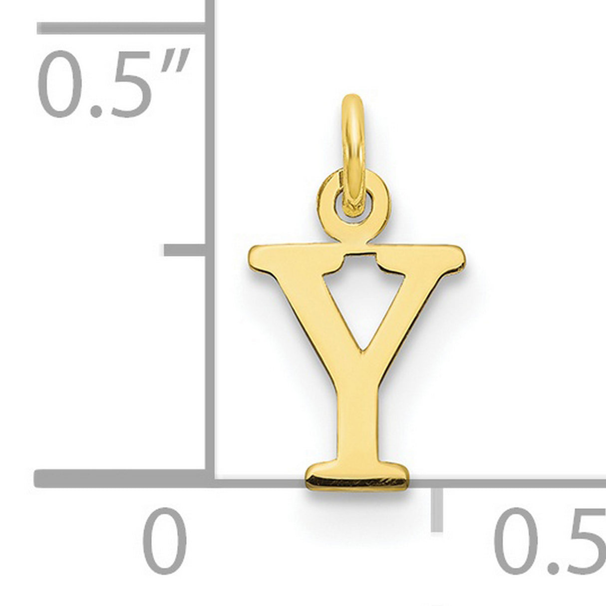 Cutout Letter Y Initial Charm Pendant in Real 10k Yellow Gold