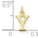 Cutout Letter Y Initial Charm Pendant in Real 10k Yellow Gold