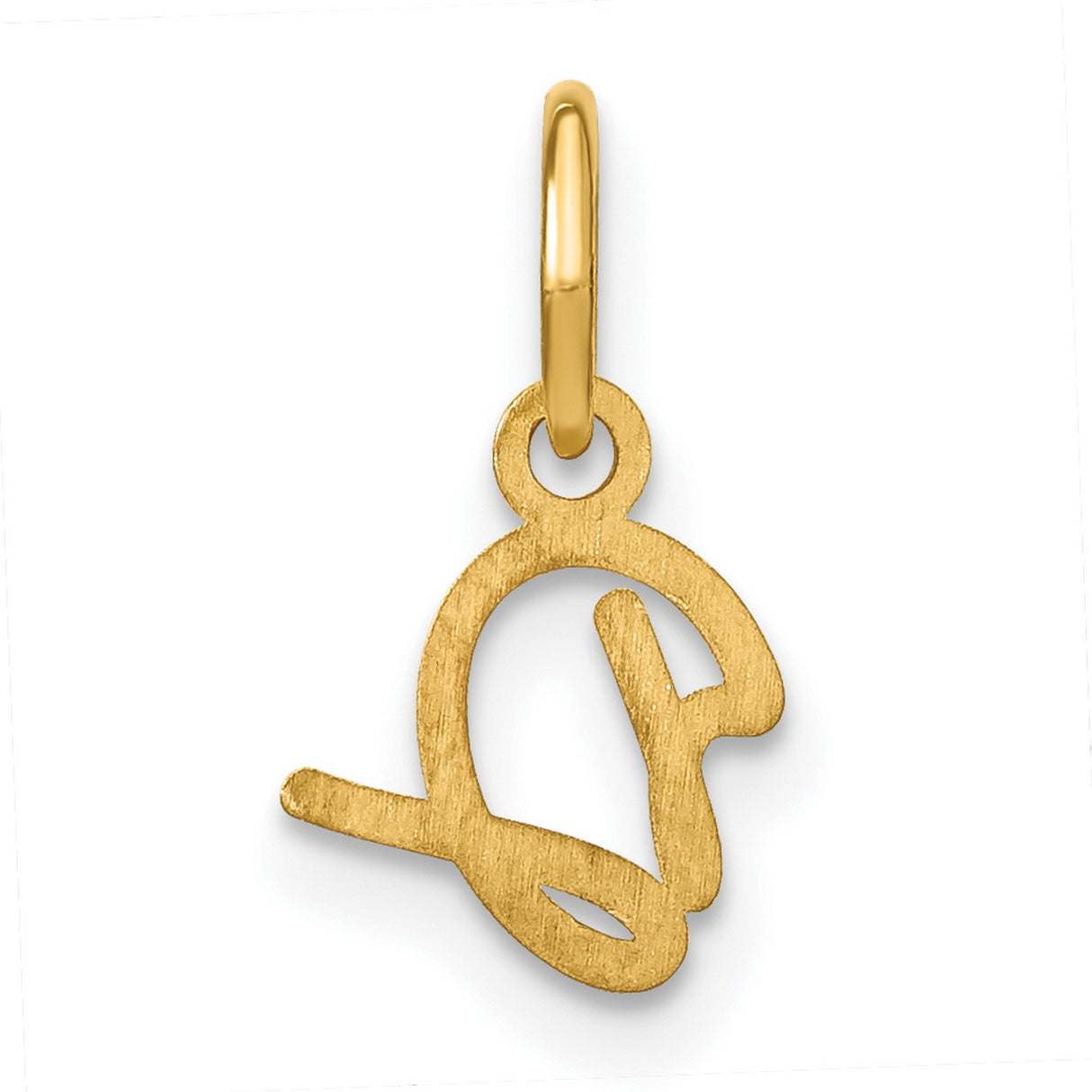 10k Yellow Gold Letter D Pendant, Script Initial Charm for Necklace or Bracelet