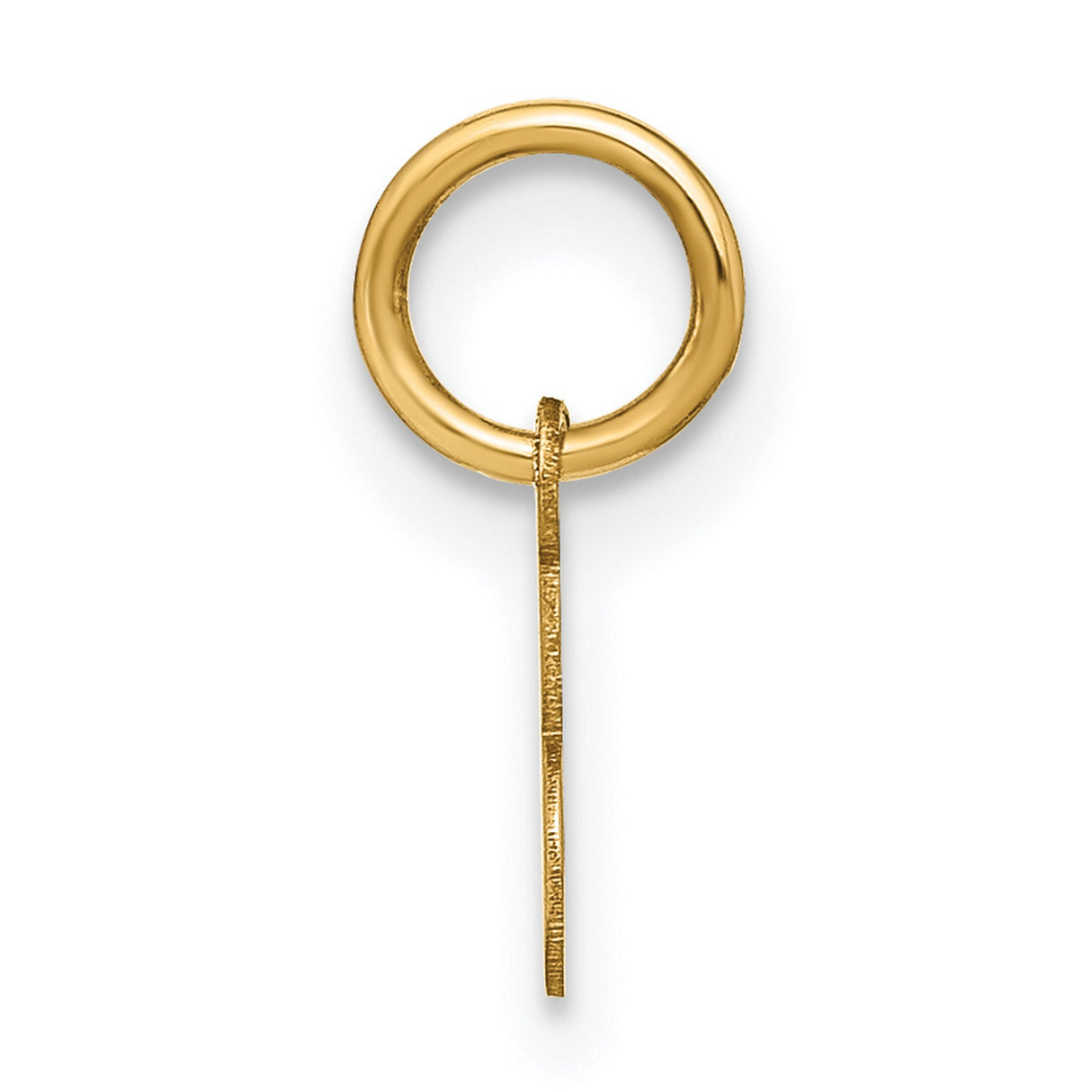 10k Yellow Gold Script E Initial Pendant Charm, Polished Finish, Lowercase Letter Design