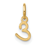 10k Yellow Gold Script E Initial Pendant Charm, Polished Finish, Lowercase Letter Design